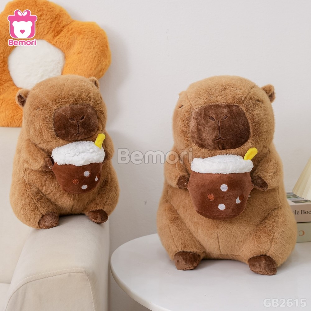 Gấu Bông Capybara Ôm Trà Sữa