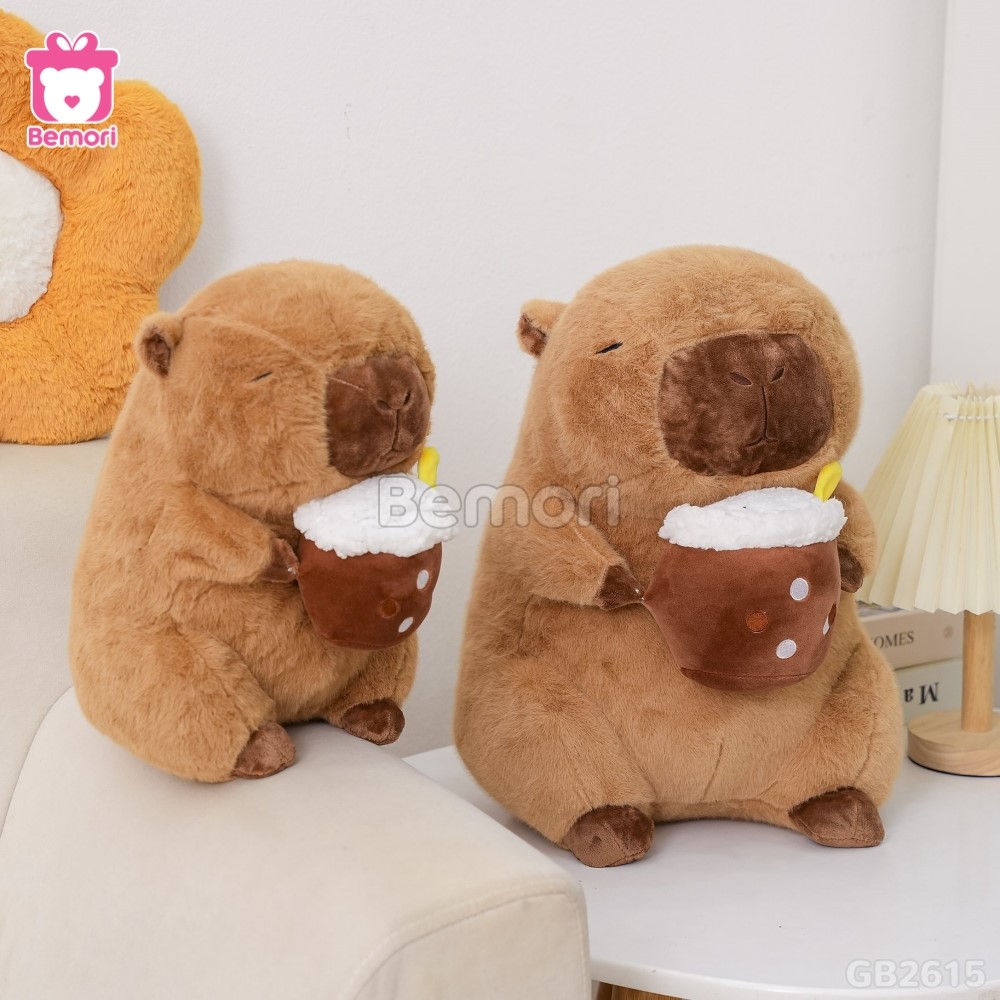 Gấu Bông Capybara Ôm Trà Sữa