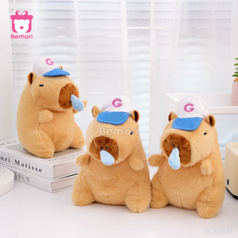 Gấu Bông Capybara Rút Nước Mũi Nhỏ – Kem