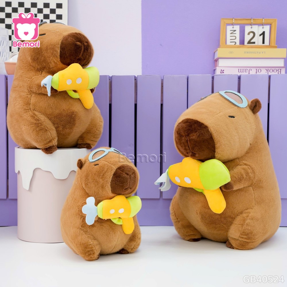 Gấu Bông Capybara Súng Nước thêm chút mát mẻ cho căn phòng của bạn