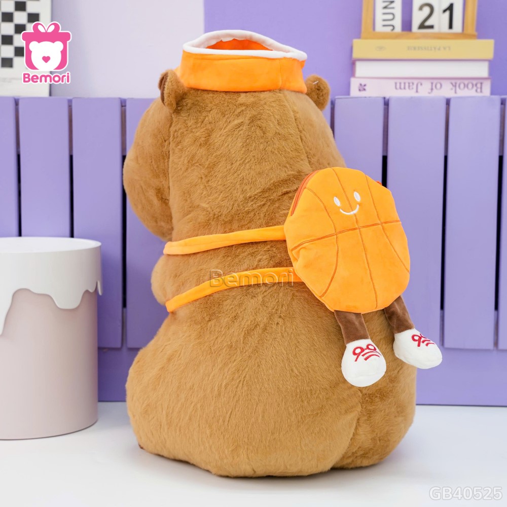 Gấu Bông Capybara Thể Thao Đeo Bóng