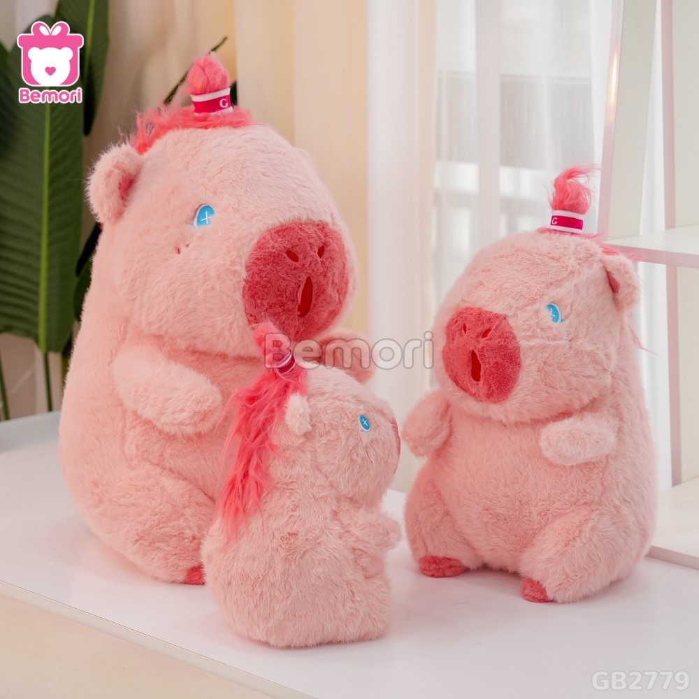 Gấu Bông Capybara Tóc Hồng màu sắc tươi tắn