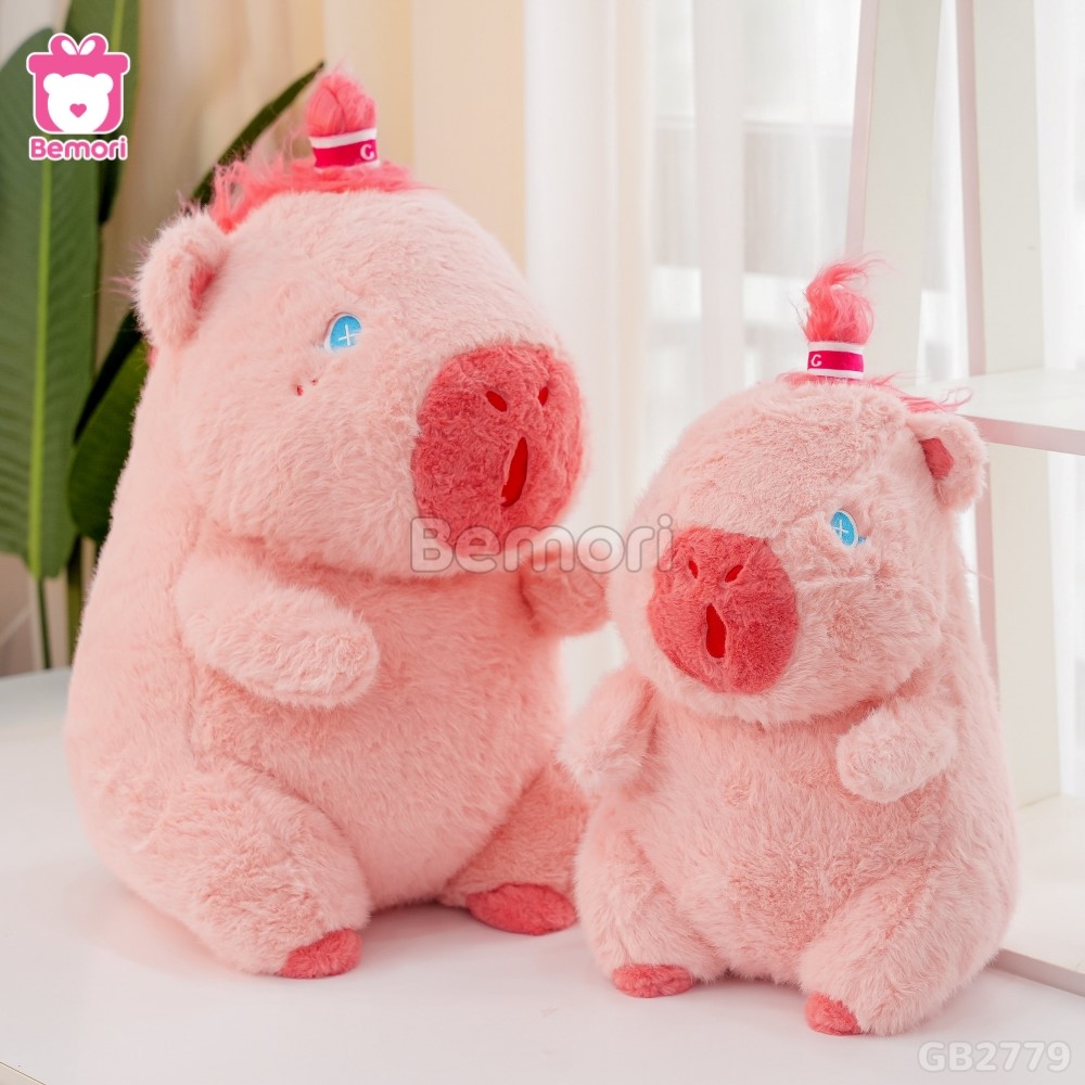 Gấu Bông Capybara Tóc Hồng lông mềm mại