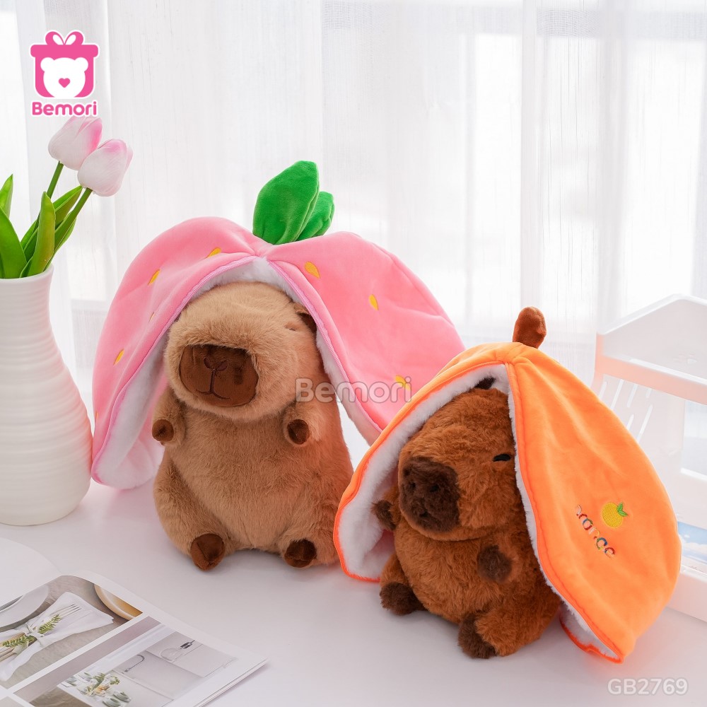 Gấu Bông Capybara Trái Cây 2 In 1 – Quả Cam