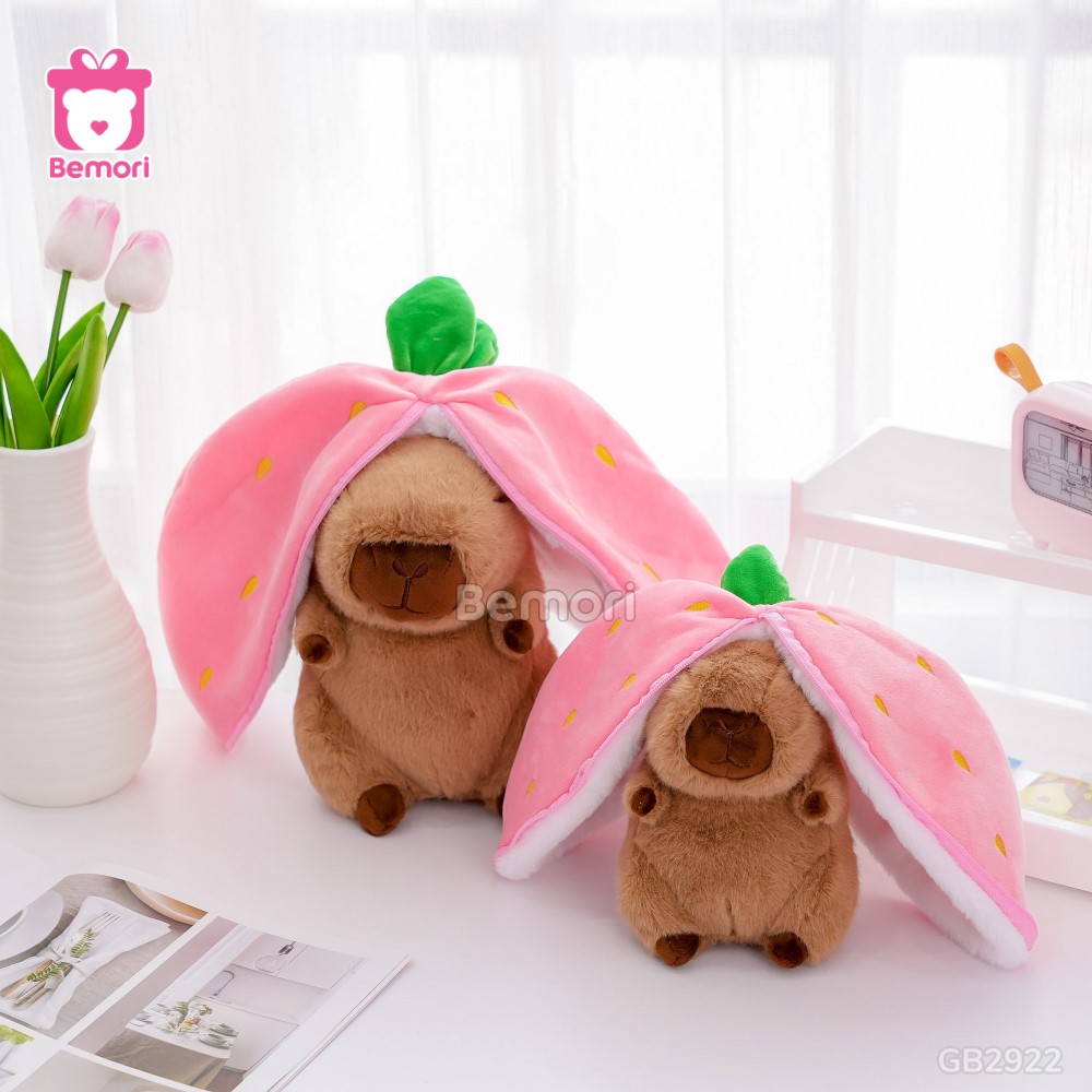 Gấu Bông Capybara Trái Cây 2in1 – Quả Dâu