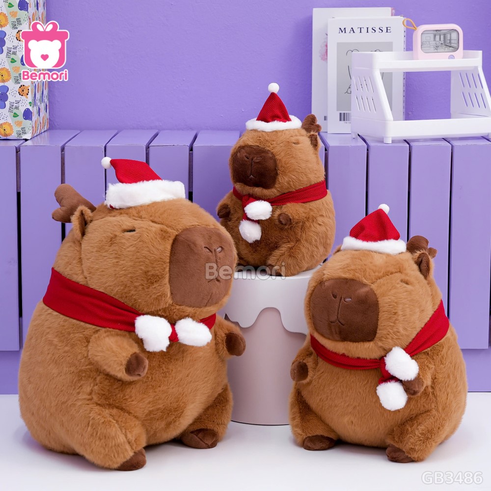 Gấu Bông Noel Capybara Tuần Lộc