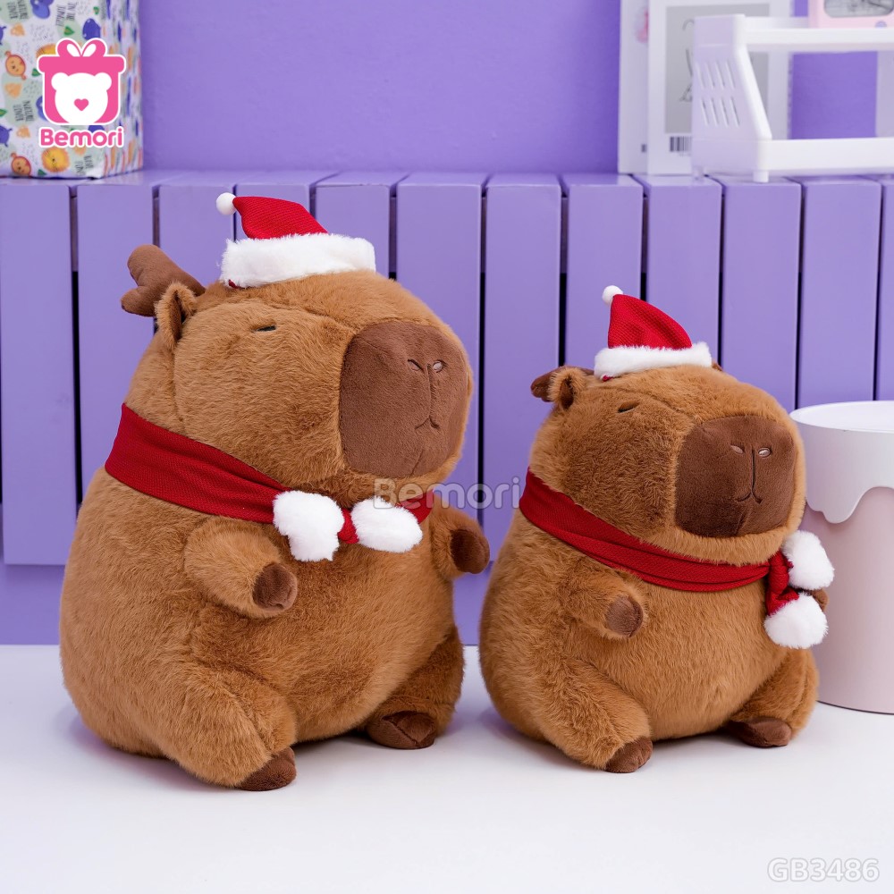 Gấu Bông Noel Capybara Tuần Lộc