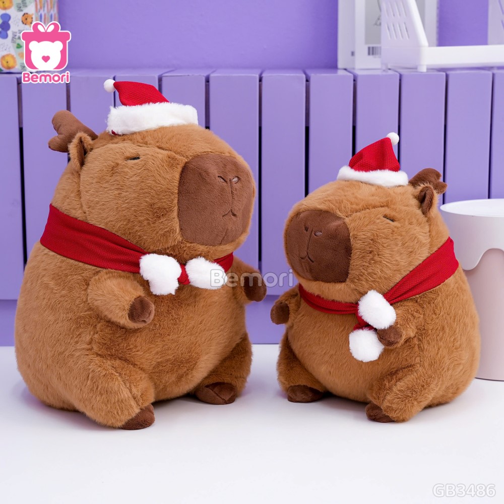 Gấu Bông Noel Capybara Tuần Lộc