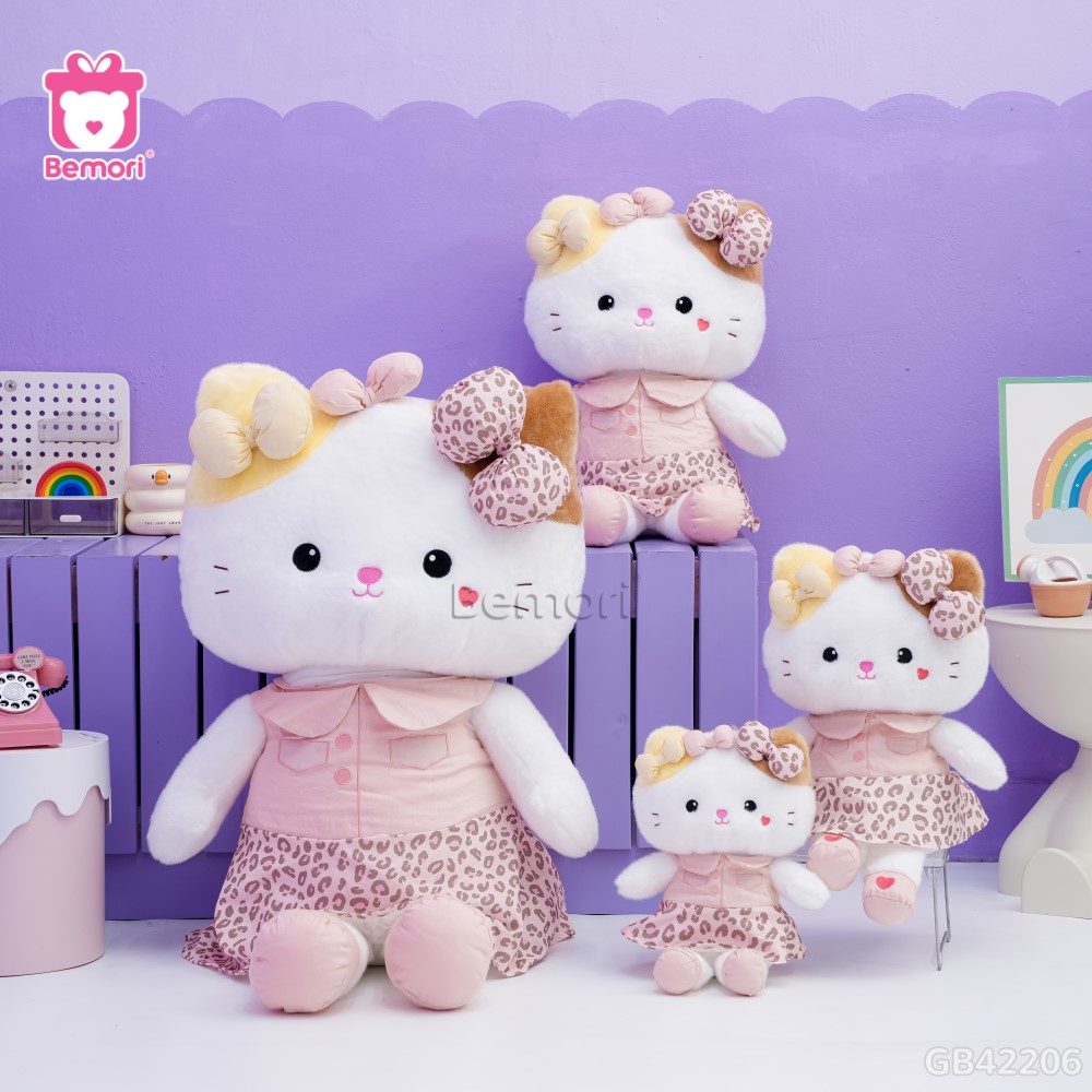 Gấu Bông Kitty Tiểu Kim Váy Da Beo