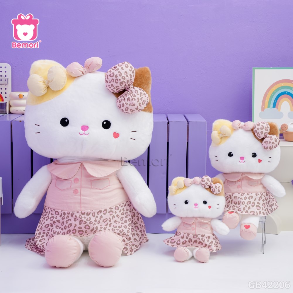 Gấu Bông Kitty Tiểu Kim Váy Da Beo