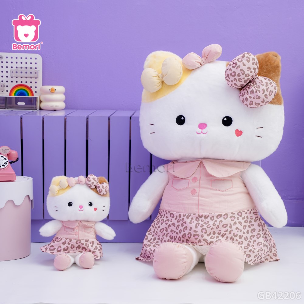 Gấu Bông Kitty Tiểu Kim Váy Da Beo