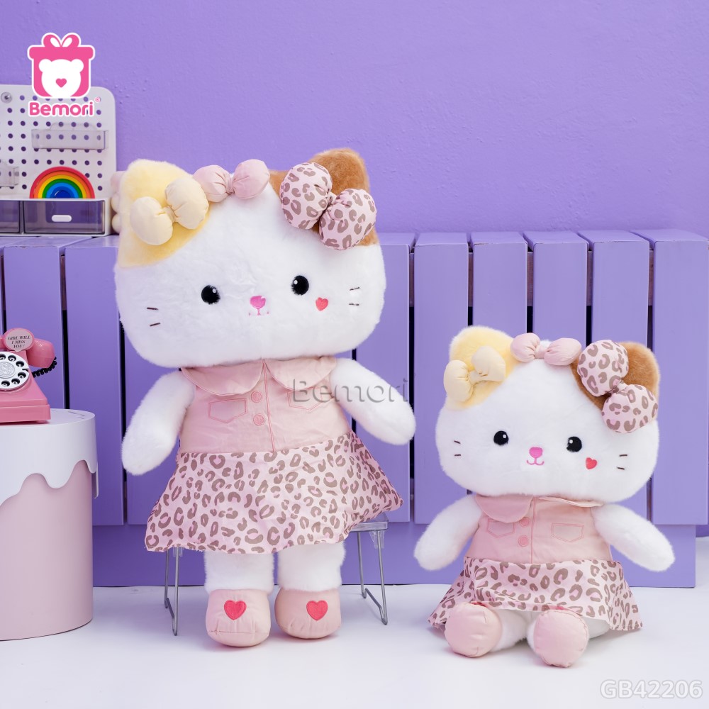 Gấu Bông Kitty Tiểu Kim Váy Da Beo