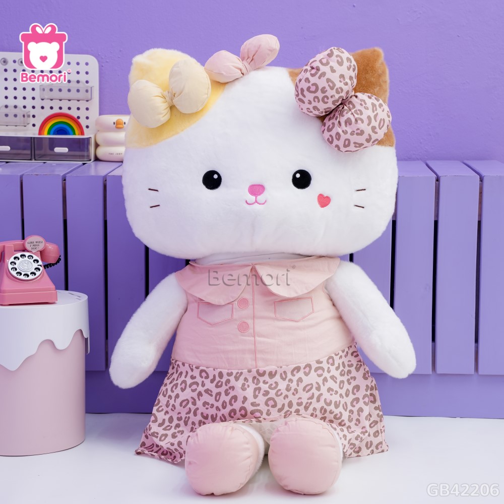 Gấu Bông Kitty Tiểu Kim Váy Da Beo