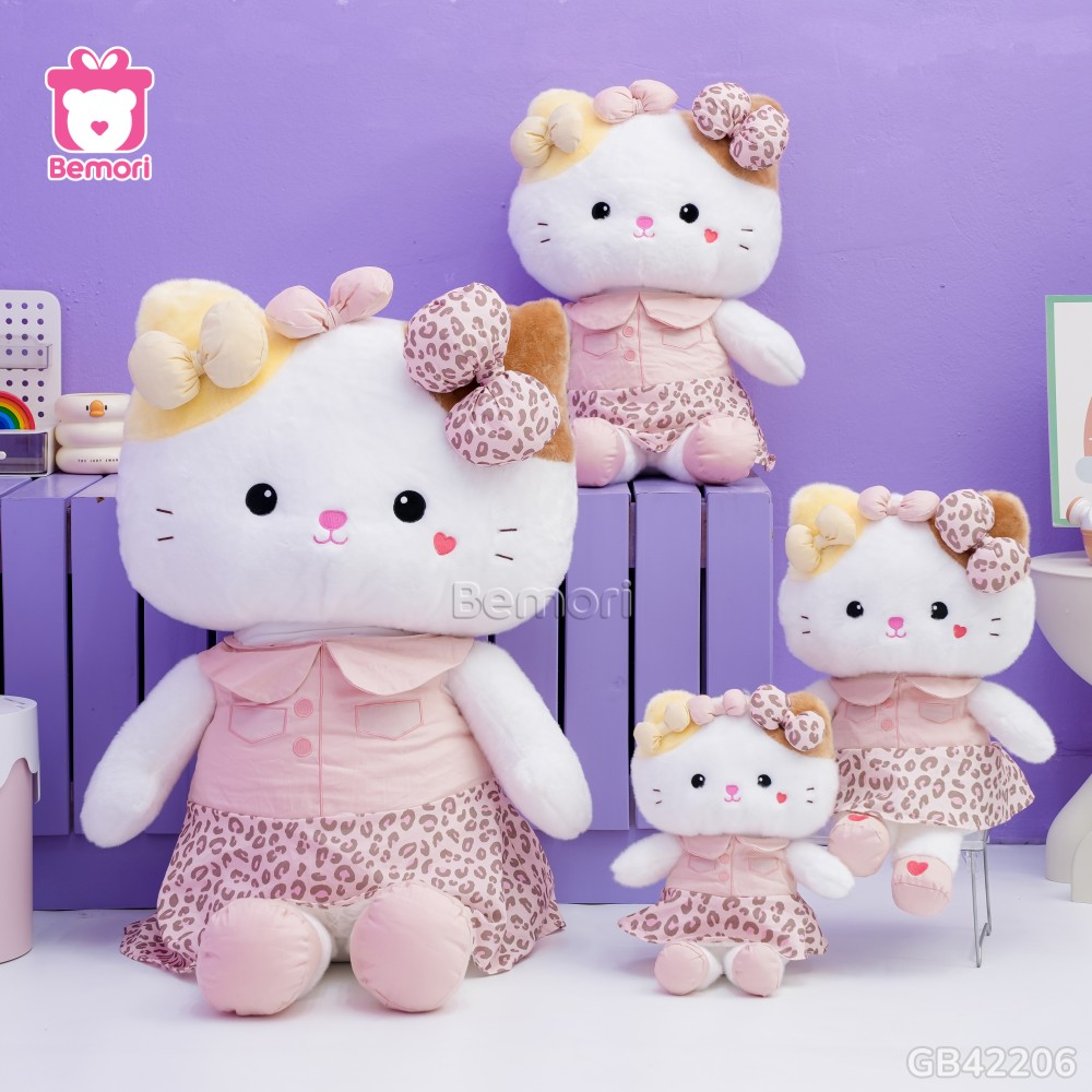 Gấu Bông Kitty Tiểu Kim Váy Da Beo