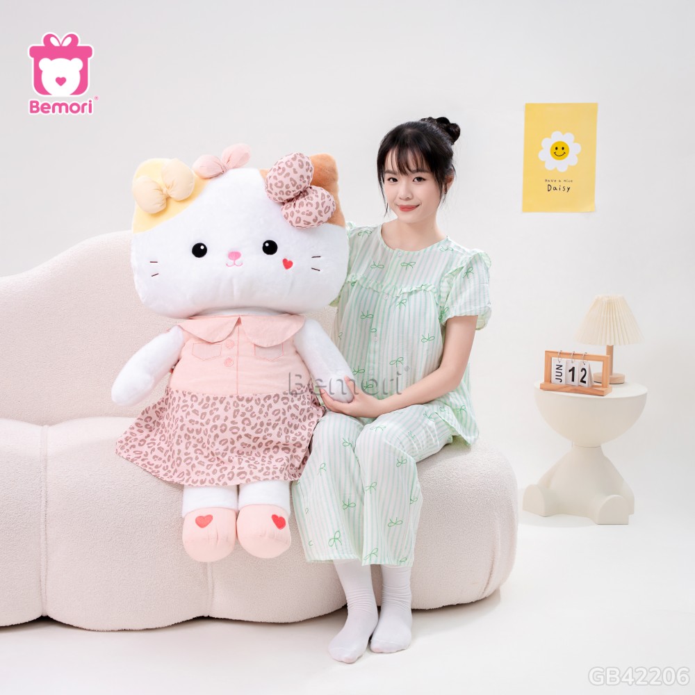 Gấu Bông Kitty Tiểu Kim Váy Da Beo