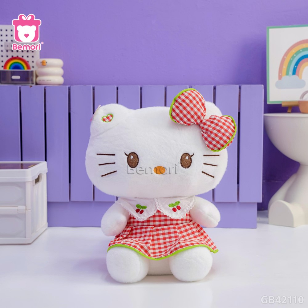 Gấu Bông Kitty Váy Cherry