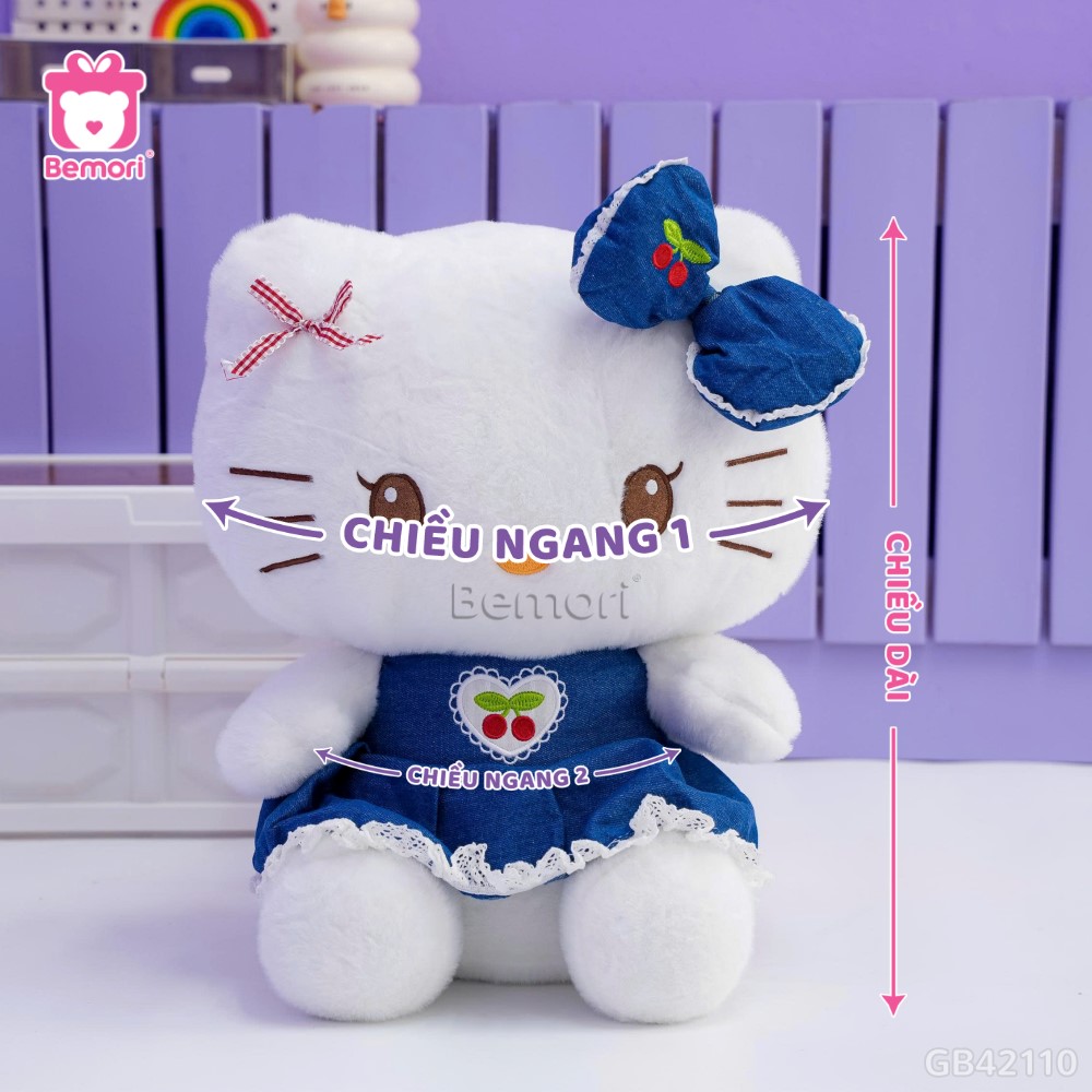 Cách đo kích thước của Gấu Bông Kitty Váy Cherry
