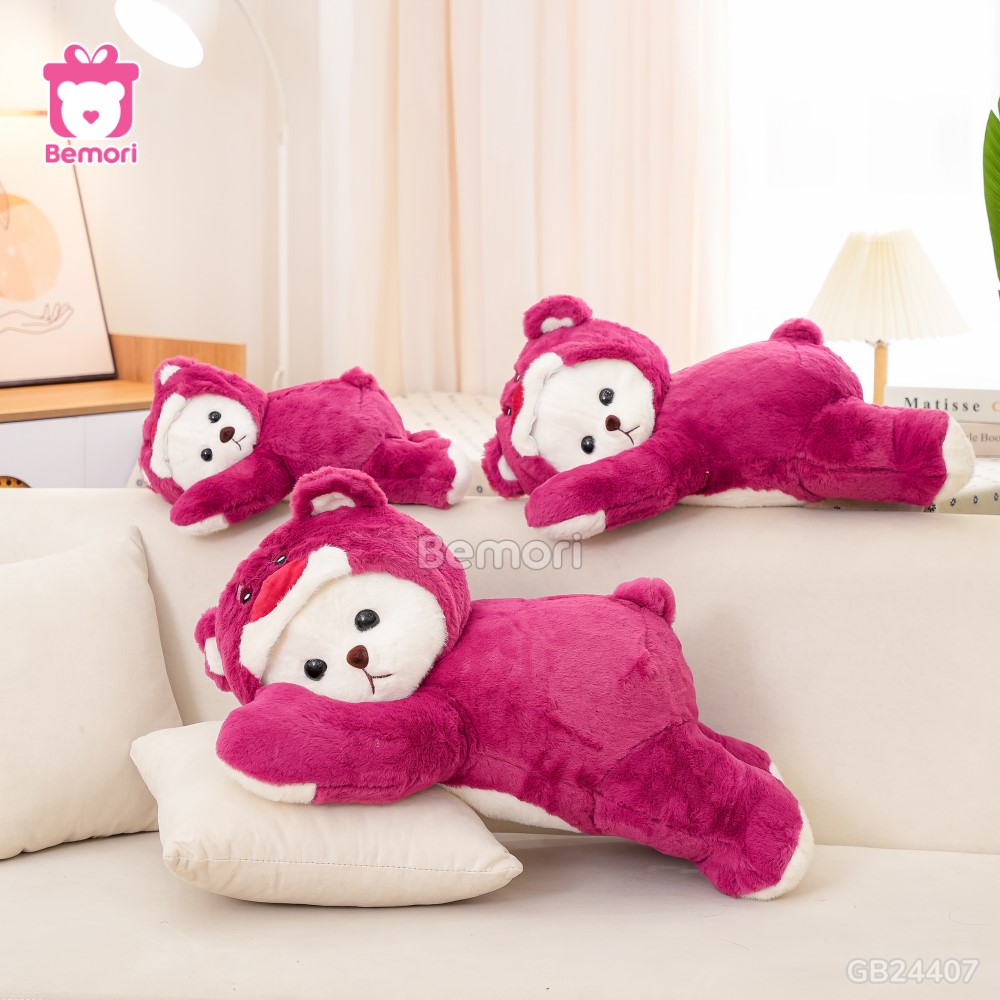 Gấu bông Lena Cosplay Lotso Nằm màu sắc tươi tắn