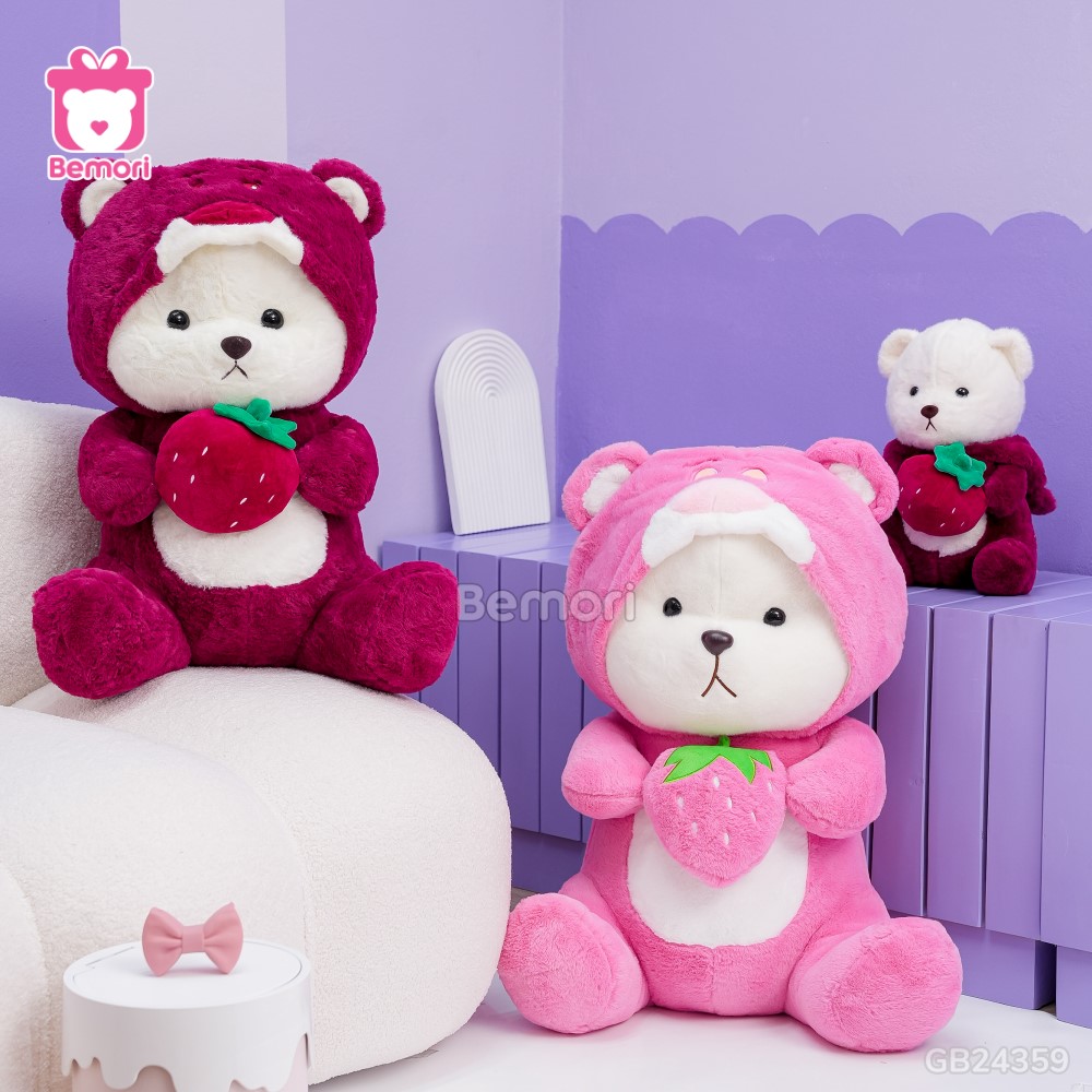 Gấu Bông Lena Cosplay Lotso Ôm Dâu hai màu xinh xắn