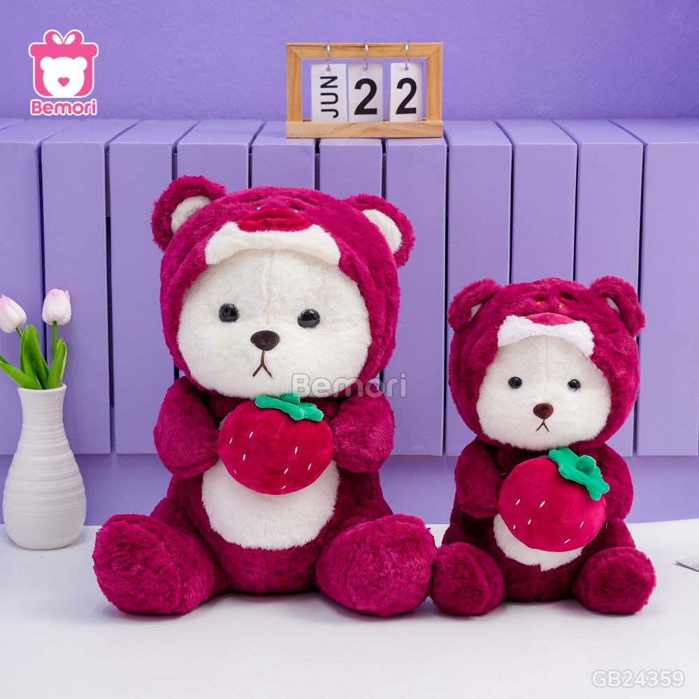 Gấu Bông Lena Cosplay Lotso Ôm Dâu nhồi bông căng phồng