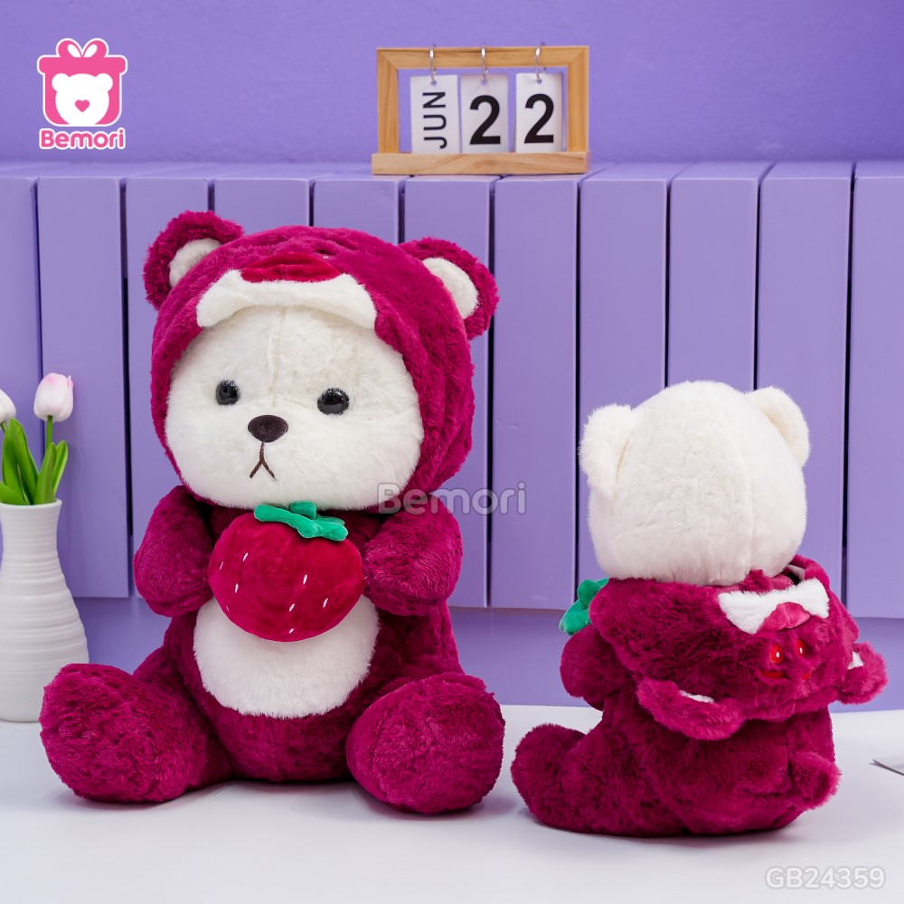 Gấu Bông Lena Cosplay Lotso Ôm Dâu có thể cởi mũ