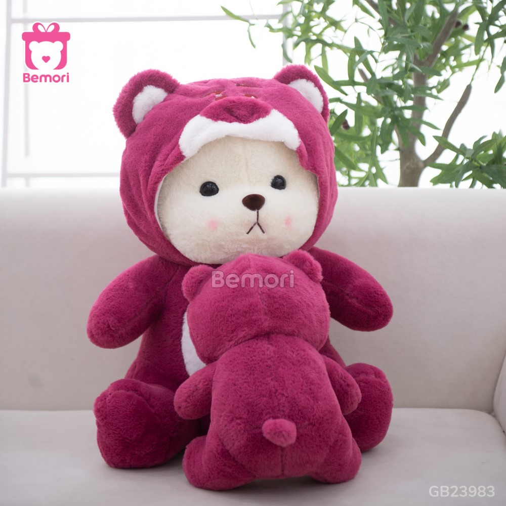 Gấu Bông Lena Cosplay Lotso làm từ vải lông thú cao cấp, nhồi bông căng tròn