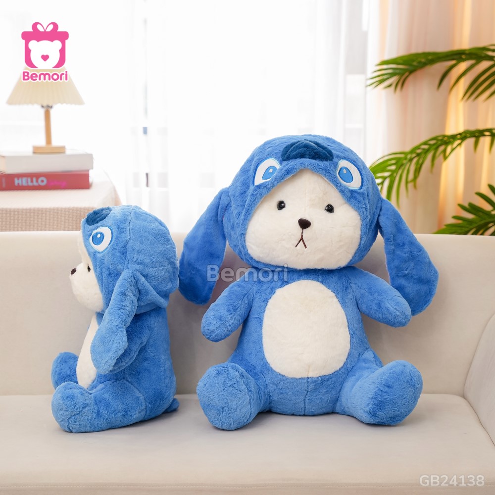 Gấu Bông Lena Cosplay Stitch Xanh vải lông thú mềm mịn, êm ái