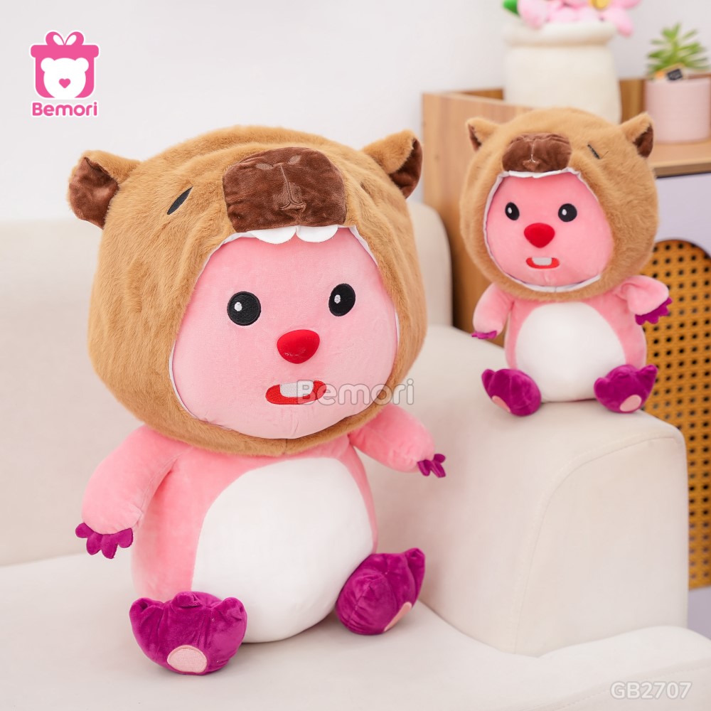 Gấu Bông Loopy Cosplay Đội Mũ Capybara đáng yêu hết phần thiên hạ