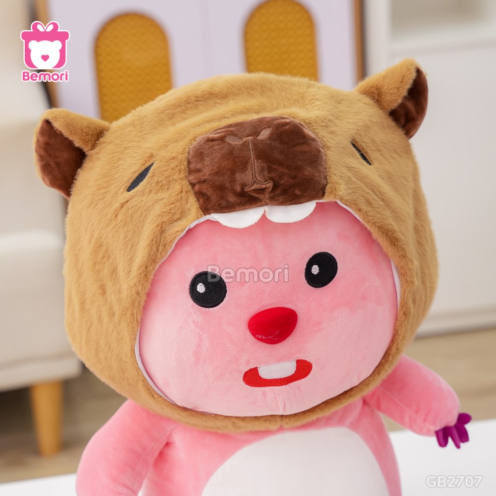 Gấu Bông Loopy Cosplay Đội Mũ Capybara thiết kế tỉ mỉ, đẹp mắt