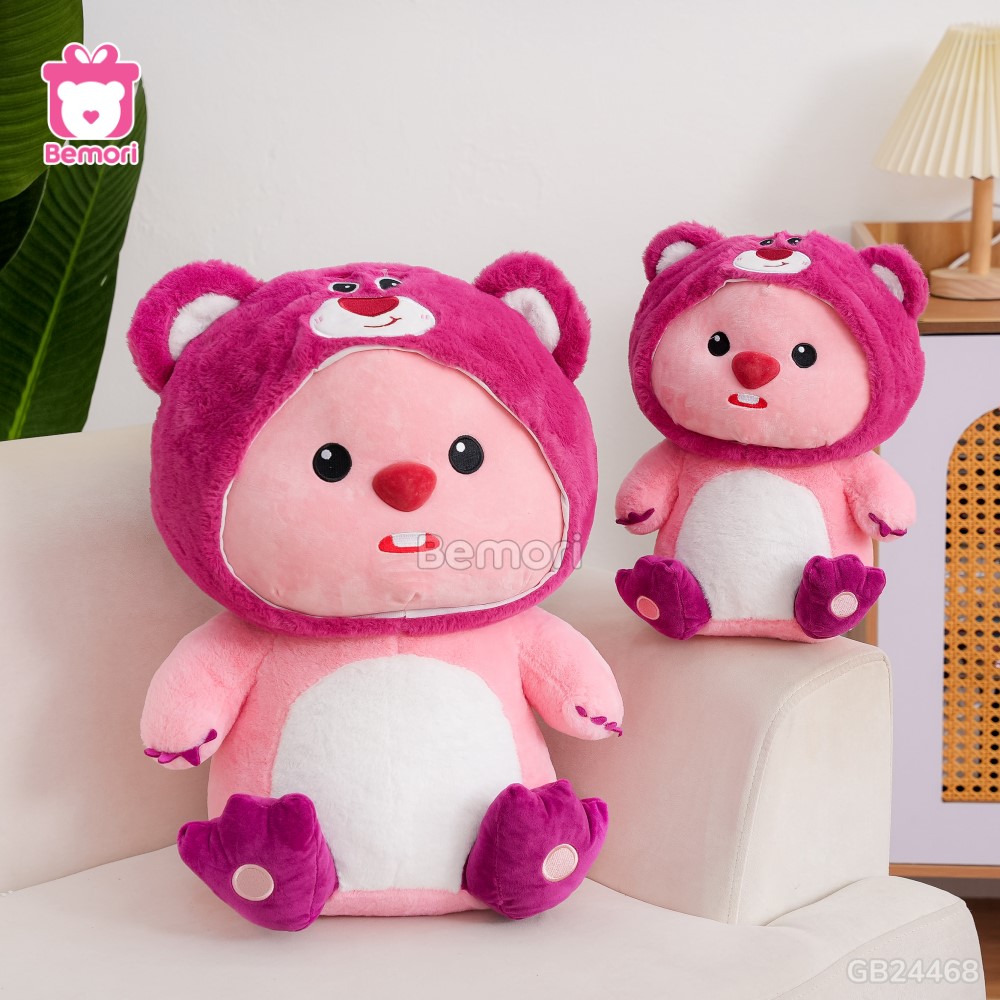 Gấu Bông Hải Ly Loopy Cosplay Lotso thiết kế đáng yêu