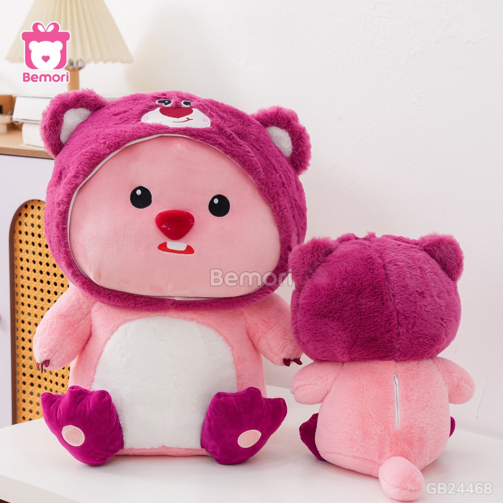 Gấu Bông Hải Ly Loopy Cosplay Lotso thích hợp làm đồ trang trí