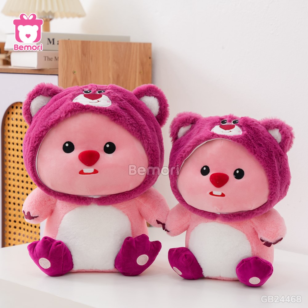 Gấu Bông Hải Ly Loopy Cosplay Lotso thích hợp làm đồ trang trí