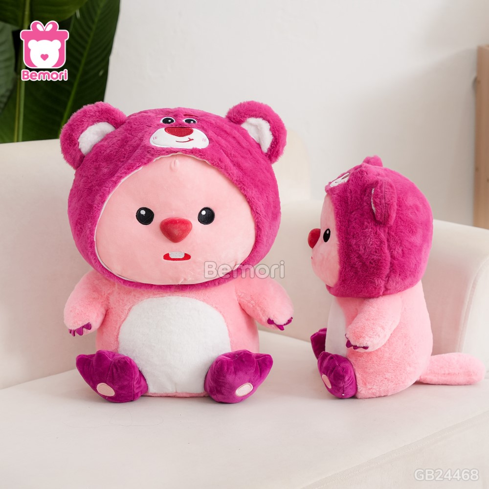 Gấu Bông Hải Ly Loopy Cosplay Lotso đường may tỉ mỉ