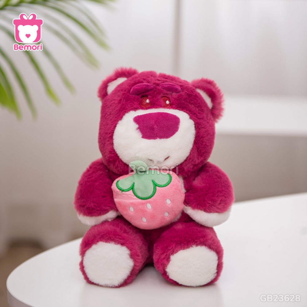 Gấu Bông Lotso Baby Ôm Dâu – Hồng Đậm