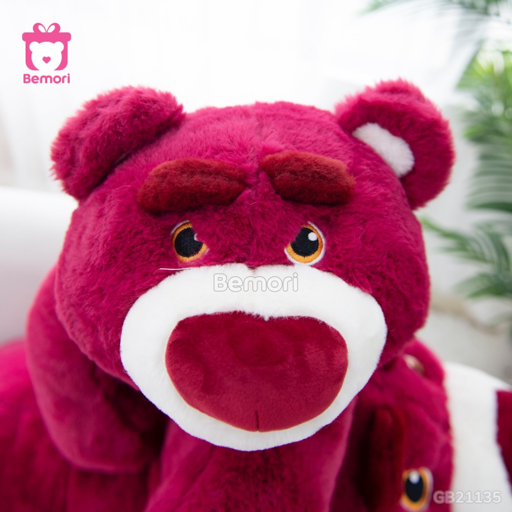 Gấu Bông Lotso Đỏ Nằm thiết kế đáng yêu
