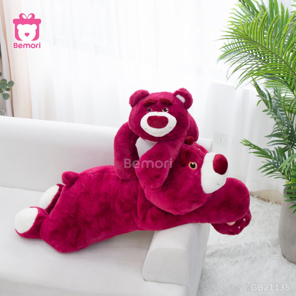 Gấu Bông Lotso Đỏ Nằm thiết kế dễ thương