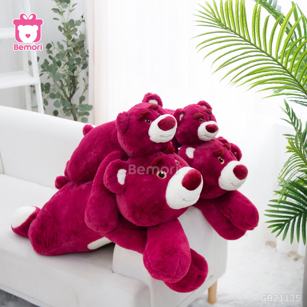 Gấu Bông Lotso Đỏ Nằm kích thước đa dạng