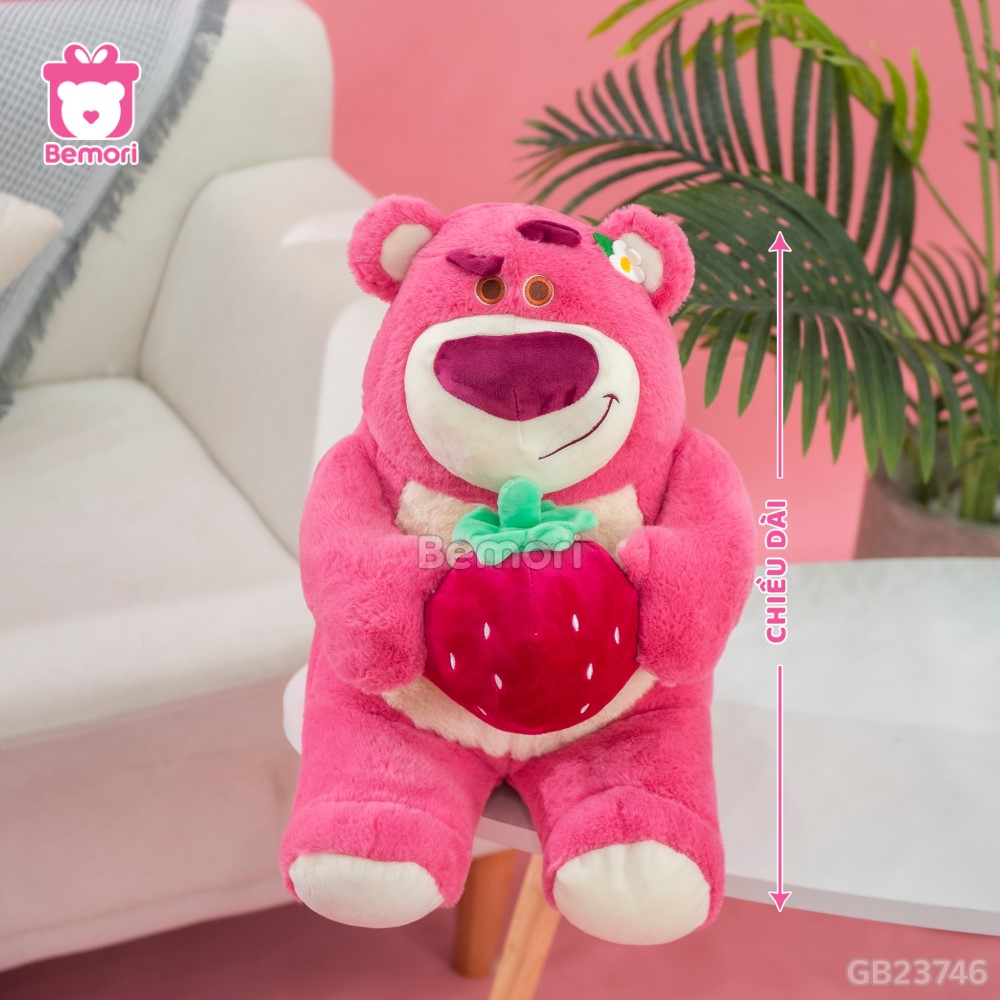 Cách đo kích thước của Gấu Bông Lotso Mịn Ngồi Ôm Dâu