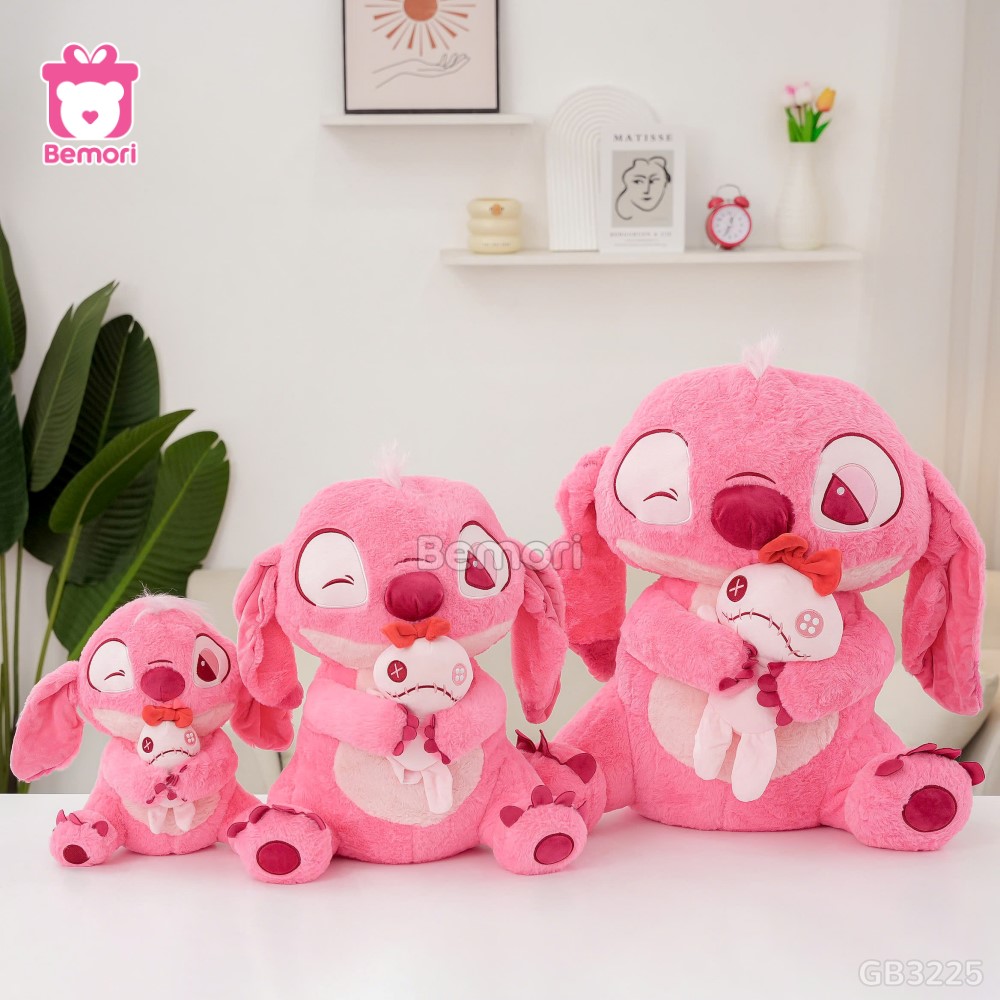 Gấu bông Stitch Hồng Ôm Quái Vật Scrump màu sắc dễ thương