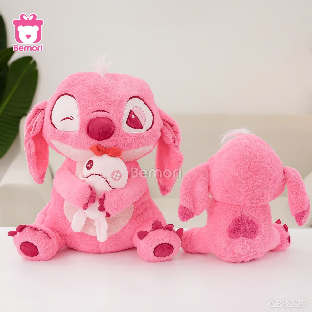 Gấu bông Stitch Hồng Ôm Quái Vật Scrump được thiết kế tỉ mỉ