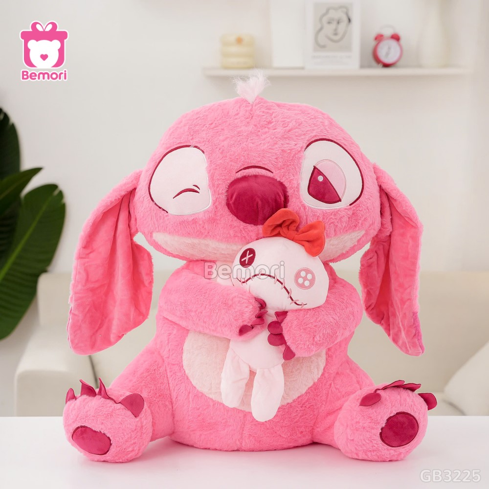 Gấu bông Stitch Hồng Ôm Quái Vật Scrump làm đồ trang trí, quà tặng hay gấu ôm đều xinh xắn