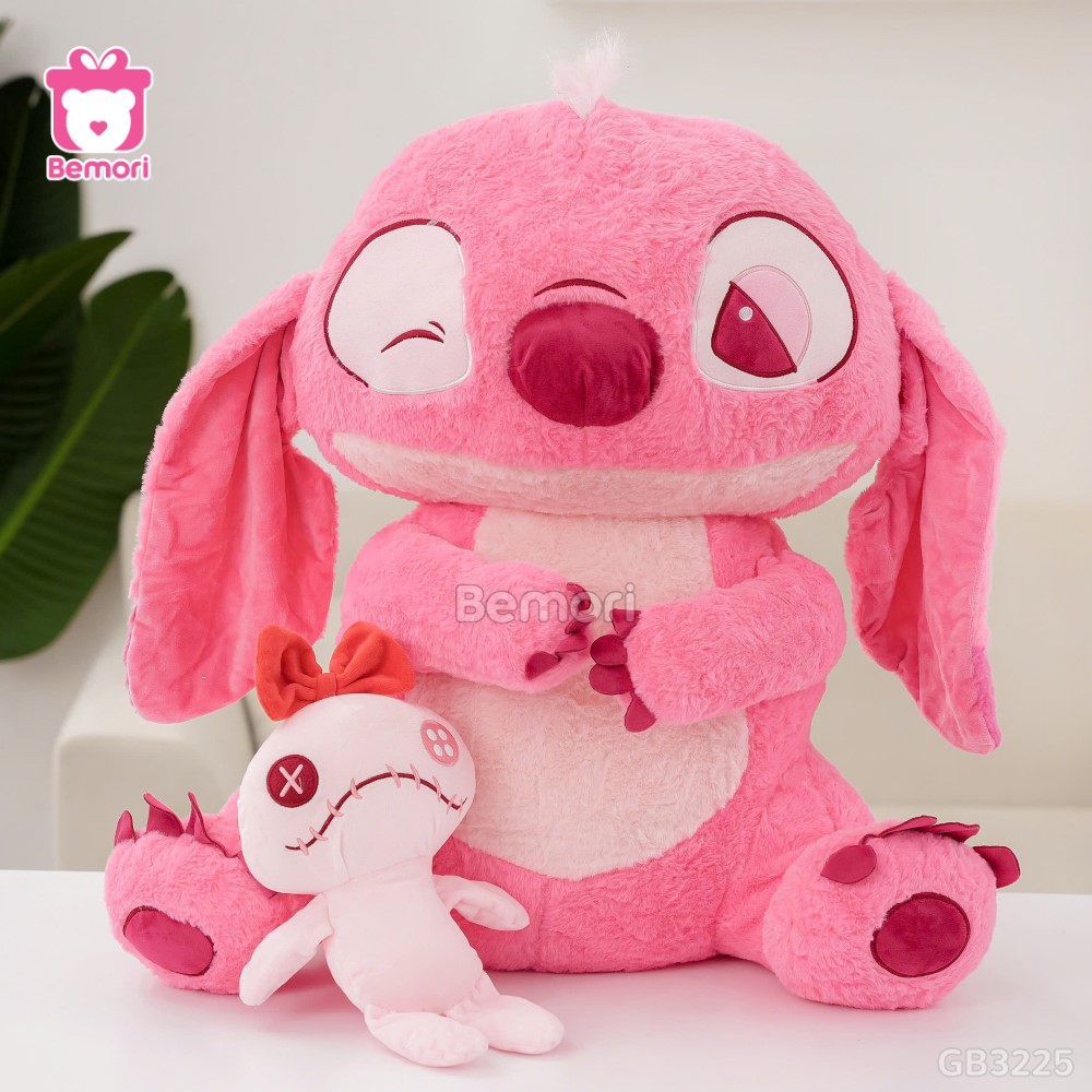 Gấu bông Stitch Hồng Ôm Quái Vật Scrump mềm mại khi ôm