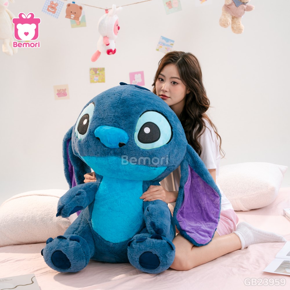 Gấu Bông Stitch Lông Xanh Đậm Bigsize