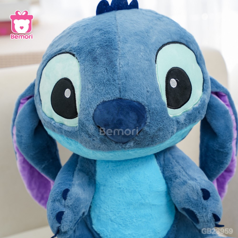 Gấu Bông Stitch Bông Lông Xanh Đậm với gương mặt ngộ nghĩnh