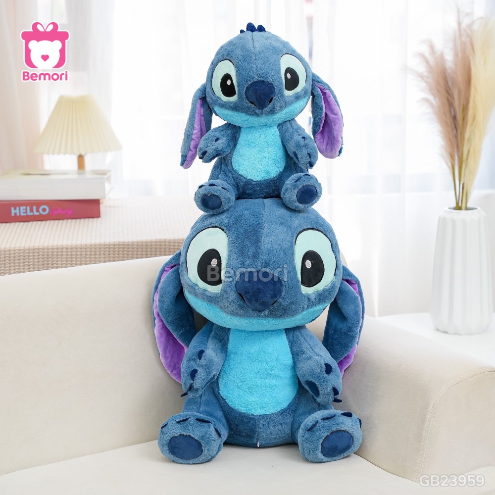 Gấu Bông Stitch Bông Lông Xanh Đậm thích hợp làm đồ trang trí