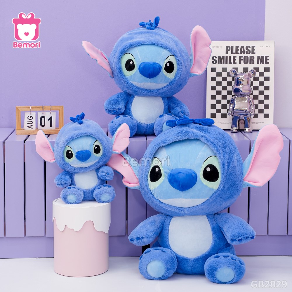 Gấu Bông Stitch Xanh Ngồi màu sắc tươi tắn