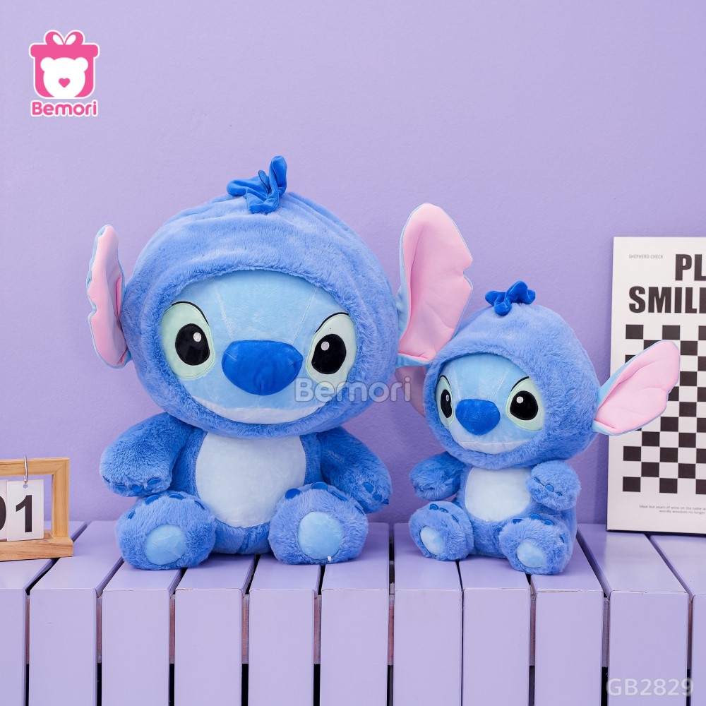 Gấu Bông Stitch Xanh Ngồi trang trí phòng thêm sinh động