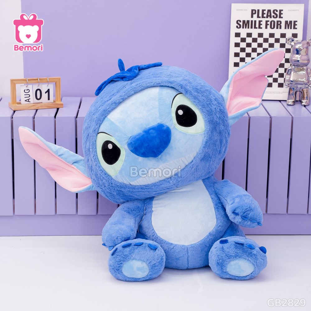 Gấu Bông Stitch Xanh Ngồi bigsize đủ để ôm trọn vẹn trong lòng