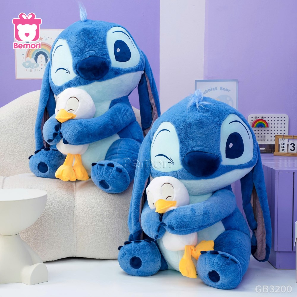 Gấu Bông Stitch Xanh Ôm Vịt