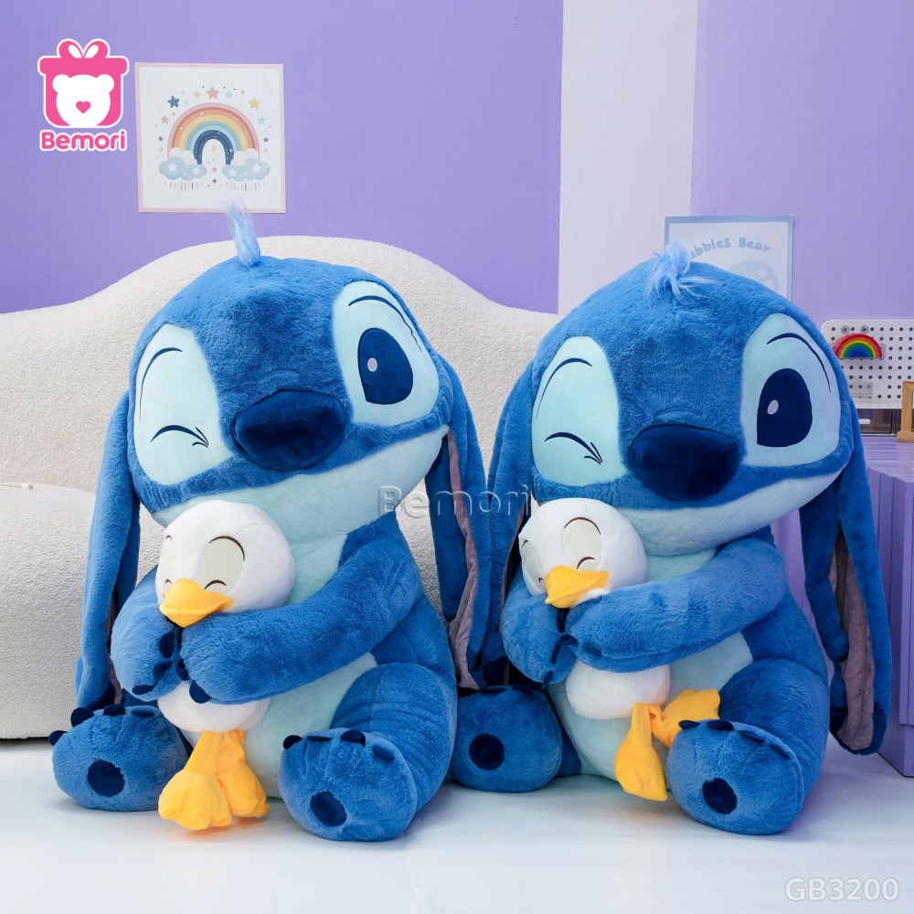 Gấu Bông Stitch Xanh Ôm Vịt